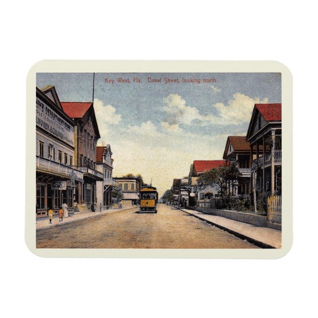 Imán Calle Duval, Key West, Florida Vintage (Horizontal)