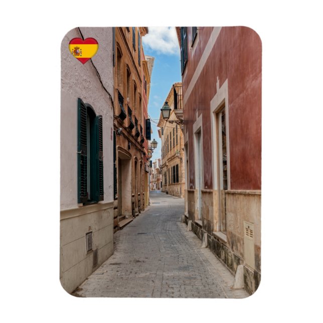 Imán Calle estrecha de Ciutadella - Menorca, España (Vertical)