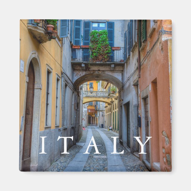 Imán Calle estrecha de la ciudad, Italia (Frente)
