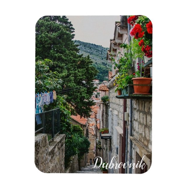 Imán Calle estrecha de piedra en Dubrovnik (Vertical)