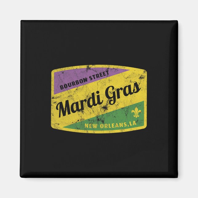 Imán Calle Mardi Gras Bourbon (Frente)