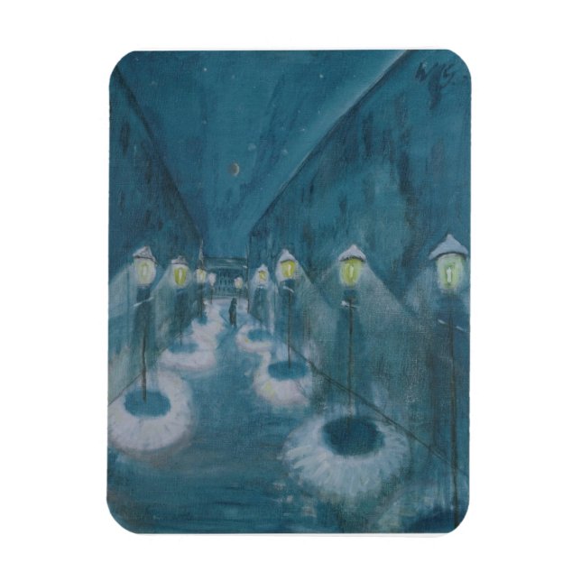 Imán Calle Nocturna (Calle Por Noche) (1922) Walter Gra (Vertical)