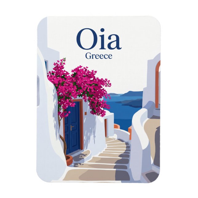 Imán Calle Oia Side Grecia (Vertical)