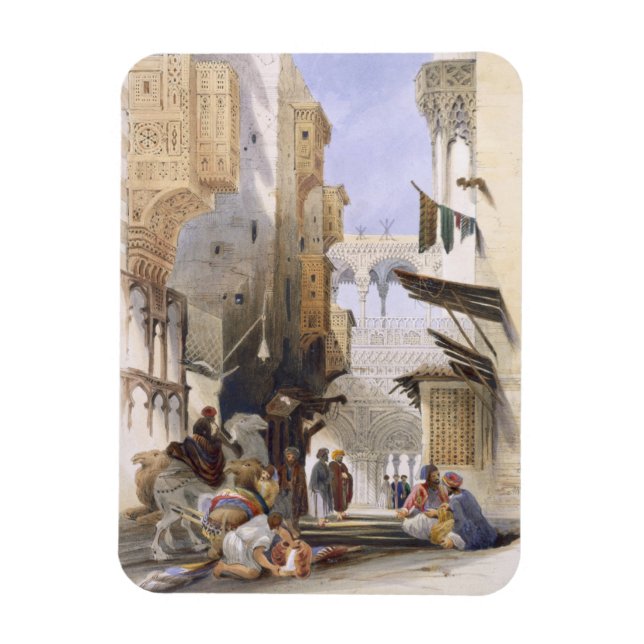 Imán Calle que lleva a El Azhar, Grand Cairo, pub. 1846 (Vertical)
