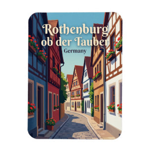 Imán Callejón del casco antiguo de Rothenburg ob der Ta