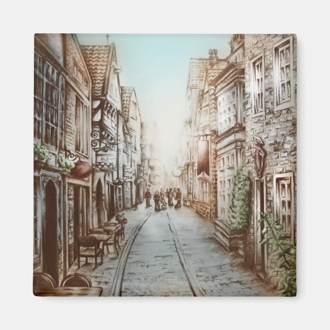 Imán Calles de París, Francia - Arte de cosecha pastora (Frente)