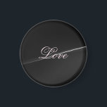 Imán Calligrafía Boda de moda de onda gris oscura<br><div class="desc">Puede cambiar fácilmente las fuentes y los colores. También puede agregar su logotipo y la imagen de fondo como desee.</div>