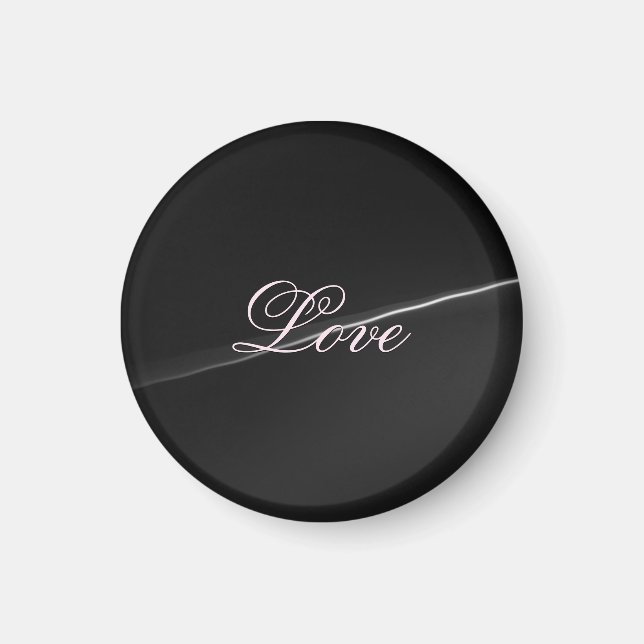 Imán Calligrafía Boda de moda de onda gris oscura (Frente)