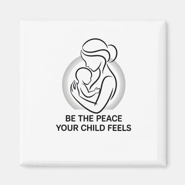 Imán Calm Mother and Baby Minimalist Mantra (Frente)