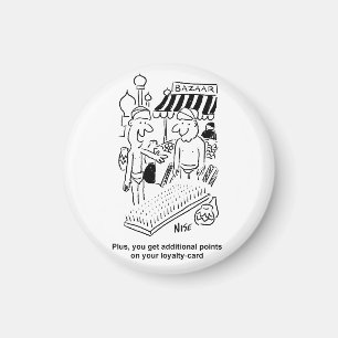 Imán Cama de Clavos en una Caricatura de Bazar