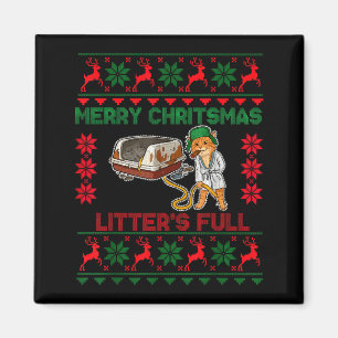 Imán Camadas Llenas Feliz Navidad Gato Divertido Amante