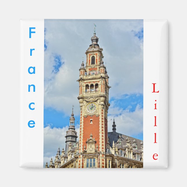 Imán Cámara de Comercio de la ciudad de Lille, Francia (Frente)