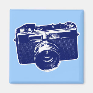 Imán Cámara de Pop Art Azul