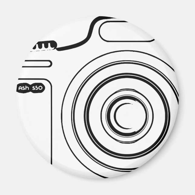 Imán Cámara en blanco y negro (Frente)