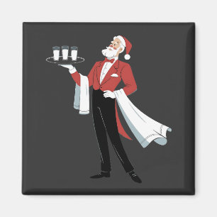 Imán Camarera de Navidad Santa Servidor Navidad