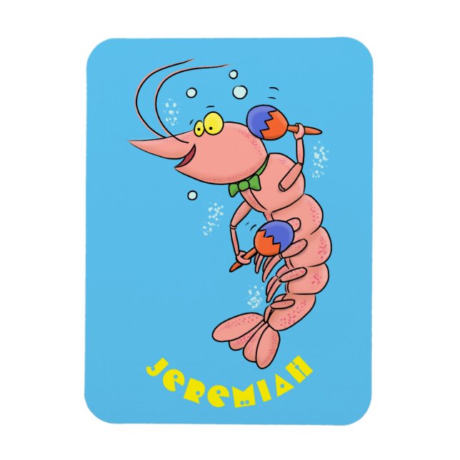 Imán Camarón alegre, personalizado de la gamba (Vertical)