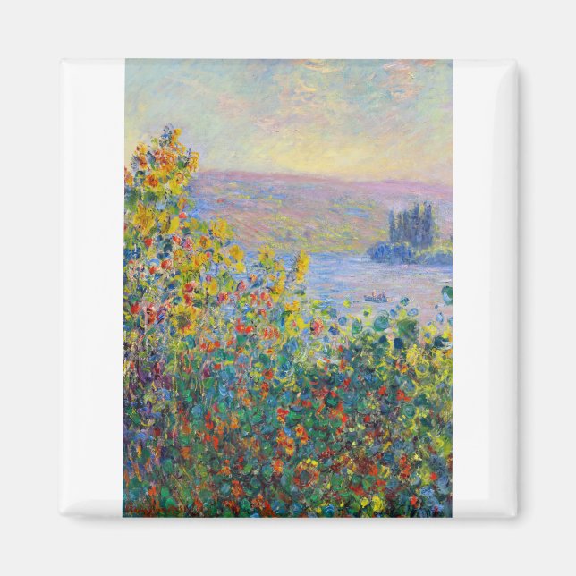 Imán Camas de flores Claude Monet en Vetheuil (Frente)