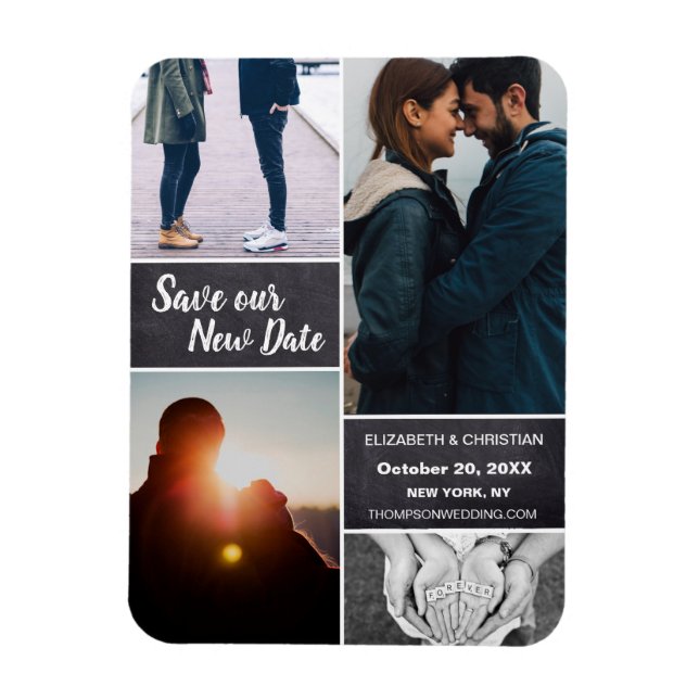 Imán Cambiar la fecha Guardar nuestra nueva foto Boda d (Vertical)
