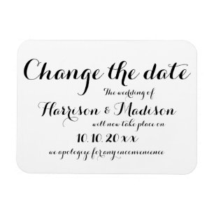 Imán Cambiar la fecha, Invitación del Boda de caligrafí