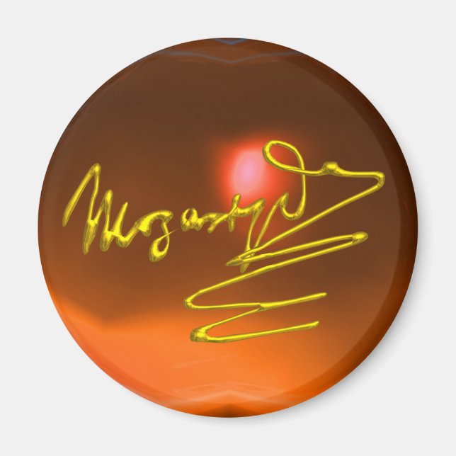 Imán CAMBIO A MOZART,agitar naranja amarillo (Frente)