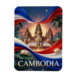 Imán CAMBODIA Bandera Patrimonio Viaje