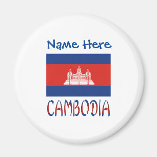Imán Camboya y la bandera camboyana personalización azu