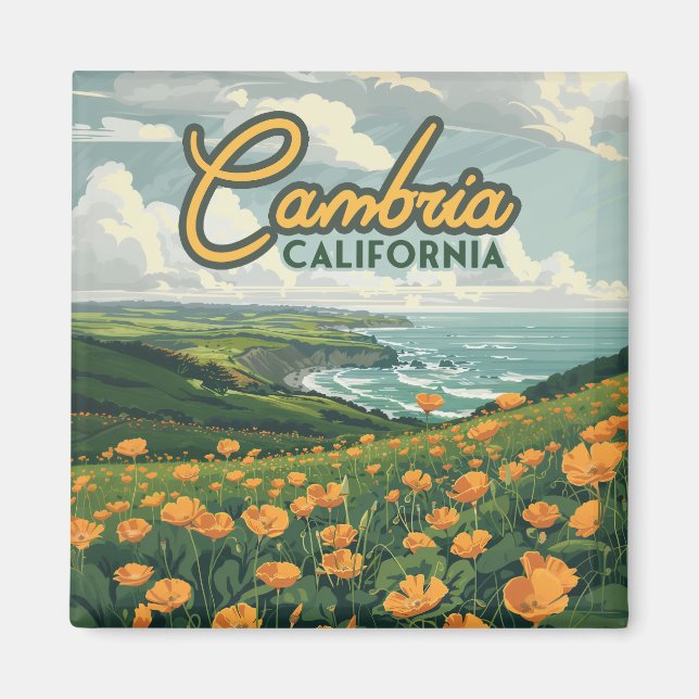 Imán Cambria California Poppies Flores Costa del Pacífi (Frente)
