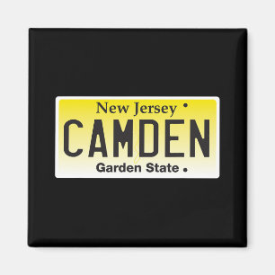 Imán Camden Nueva Jersey Nj Gráfico de Placa de Matrícu