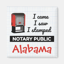 Imán Came Saw Stamped Notary Public Stamp Alabama