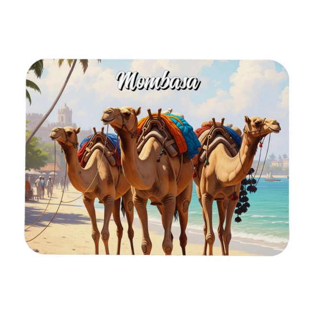 Imán Camellos en la playa en Mombasa Kenia (Horizontal)