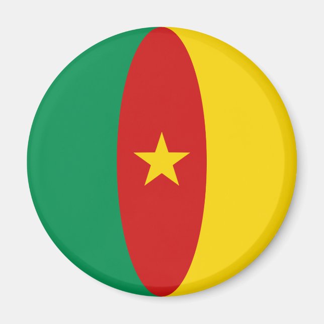 Imán Cameroon Fisheye Flag Magnet (Frente)