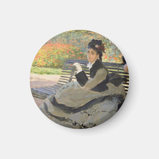 Imán Camille Monet en un banco Claude Monet (Frente)