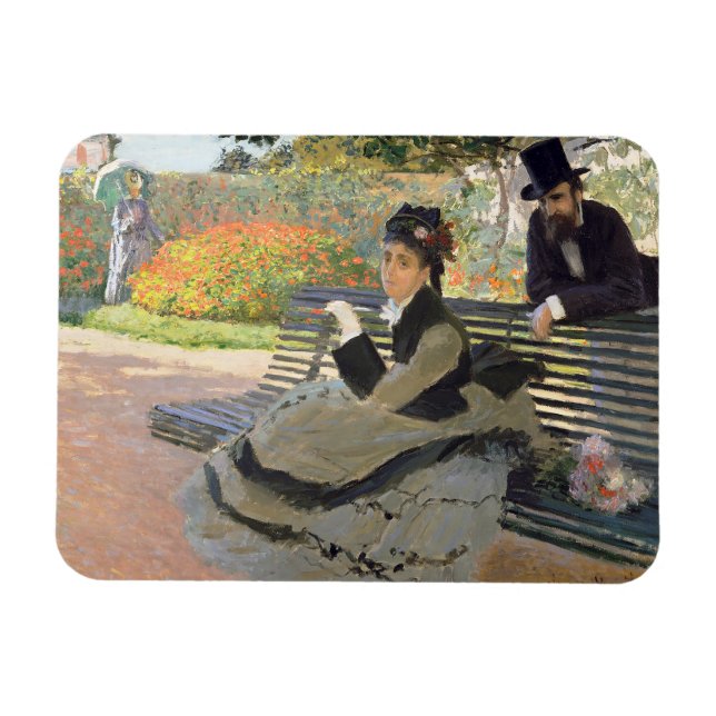 Imán Camille Monet en un banco Claude Monet (Horizontal)