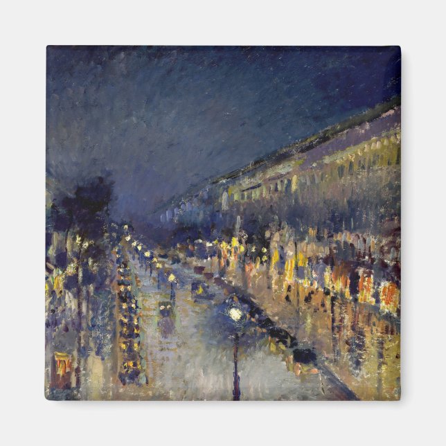 Imán Camille Pissarro - Boulevard Montmartre de noche (Frente)