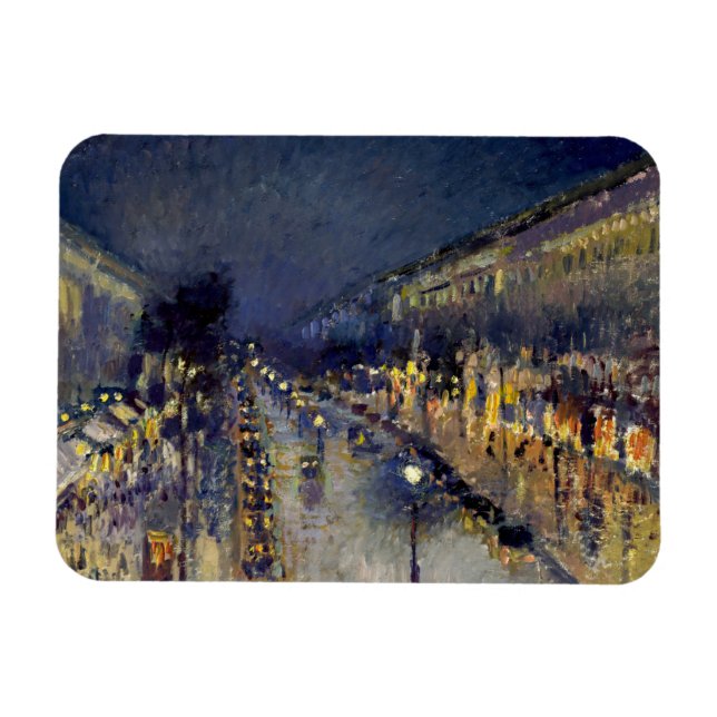 Imán Camille Pissarro - Boulevard Montmartre de noche (Horizontal)
