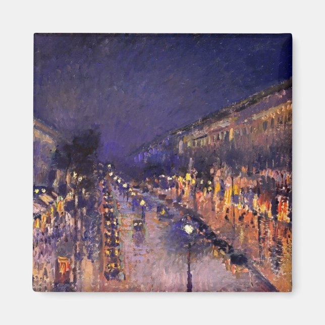 Imán Camille Pissarro El Boulevard Montmartre De Noche (Frente)