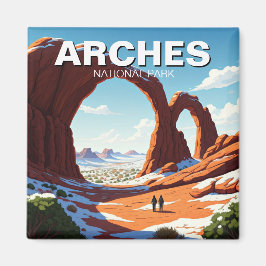 Imán Caminando en invierno por el Parque Nacional de lo