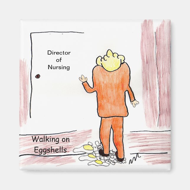 Imán Caminando por las cáscaras de huevos (Frente)