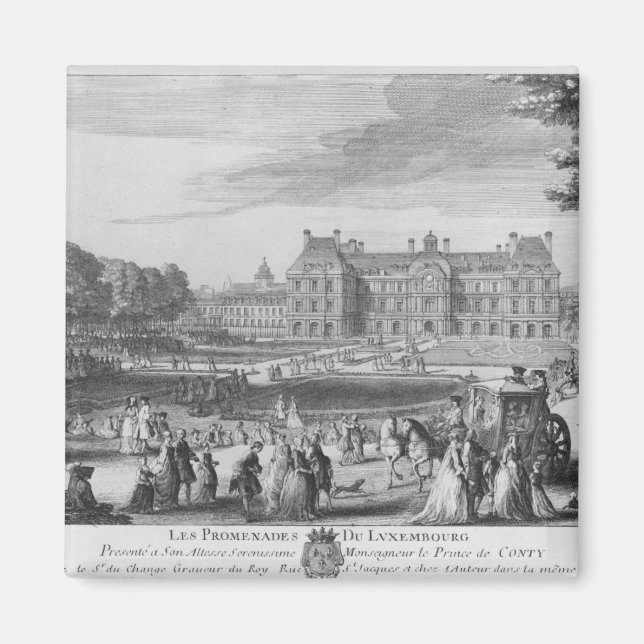 Imán Caminando por los jardines de Luxemburgo, 1729 (Frente)