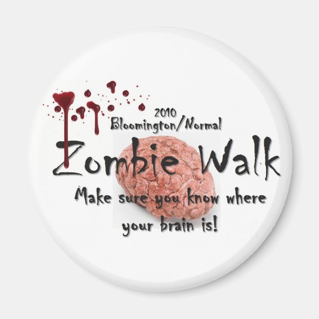 Imán Caminata zombie de Bloomington/Normal 2010 (Frente)