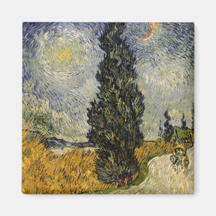 Imán Camino con los cipreses, 1890 de Vincent van Gogh