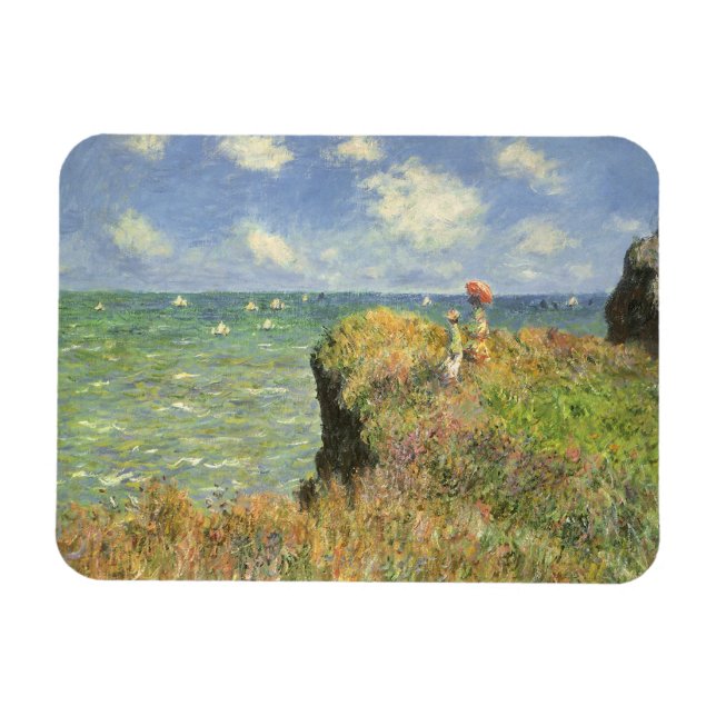 Imán Camino de acantilado en Pourville por Claude Monet (Horizontal)
