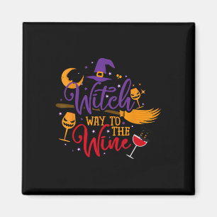 Imán Camino de bruja a la bebida de Wine Halloween para
