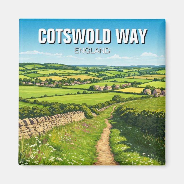 Imán Camino de Cotswing Inglaterra Viaje (Frente)