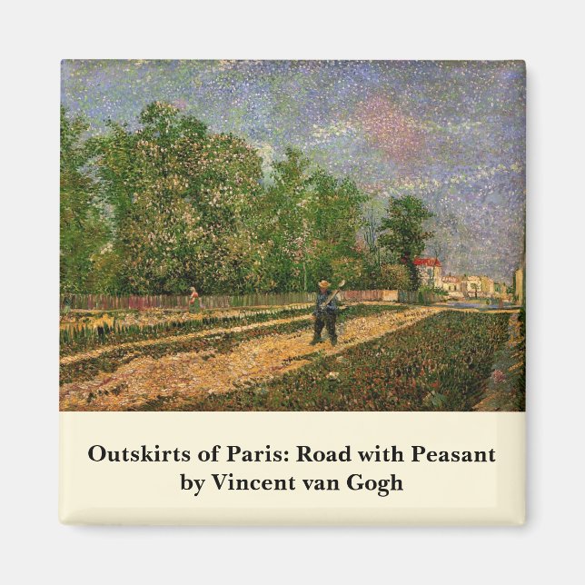 Imán Camino de París con campesino de Vincent van Gogh (Frente)