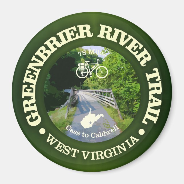 Imán Camino del río Greenbrier (ciclismo c) (Frente)