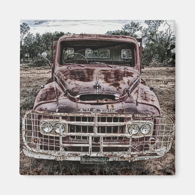 Imán Camión Antiguo Austin (Frente)