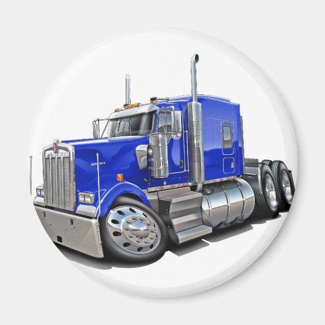 Imán Camión azul Kenworth w900 (Frente)