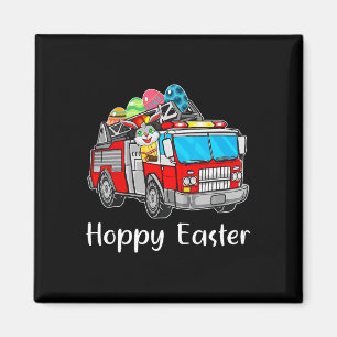 Imán Camión bombero Día de Pascua conejo huevos feliz e