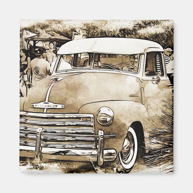 Imán Camión Chevy Chevrolet clásico de los años 50 (Frente)